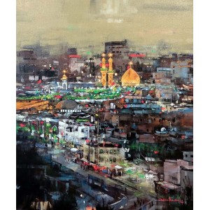 Shan Amrohvi, 30 x 36 inch, Acrylic on Canvas, Cityscape Painting, AC-SA-200